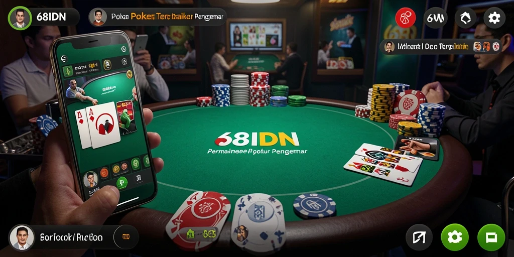 Tampilan gameplay Poker yang menarik dan seru di 68IDN.