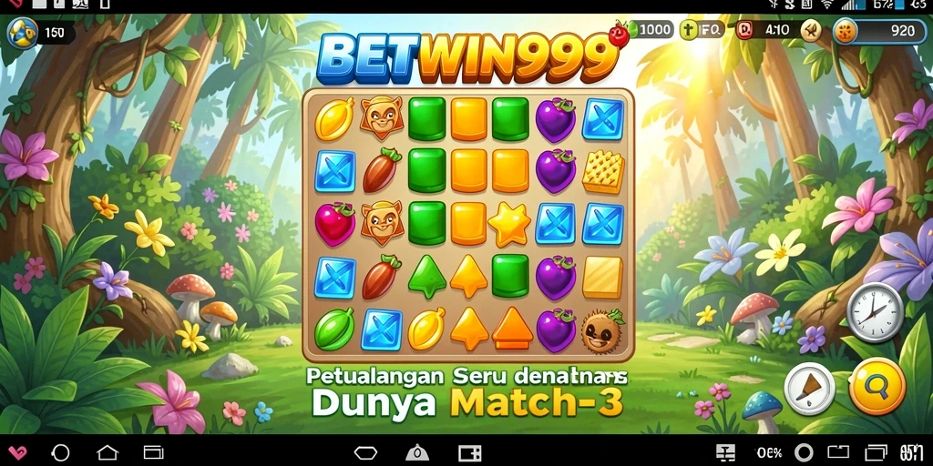 Gameplay BETWIN999 menghadirkan tantangan seru dalam mencocokkan tiga elemen.
