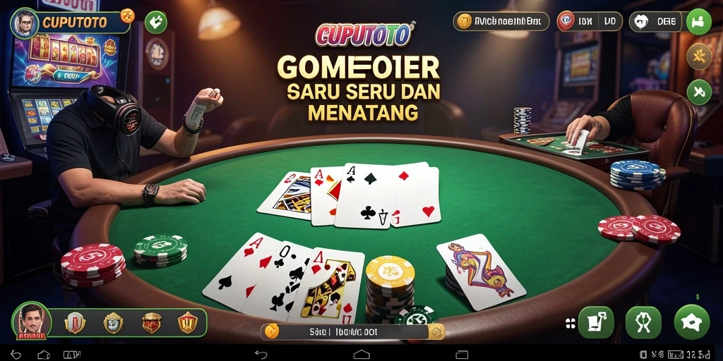 Screenshot CUPUTOTO menampilkan gameplay Poker yang menarik dan seru.