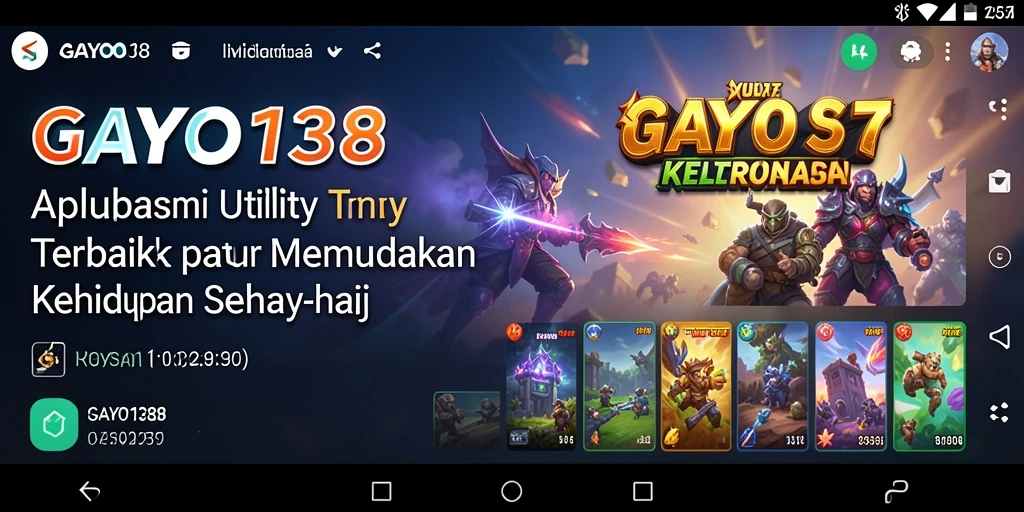 Tangkapan layar utama GAYO138 menunjukkan antarmuka pengguna yang intuitif.
