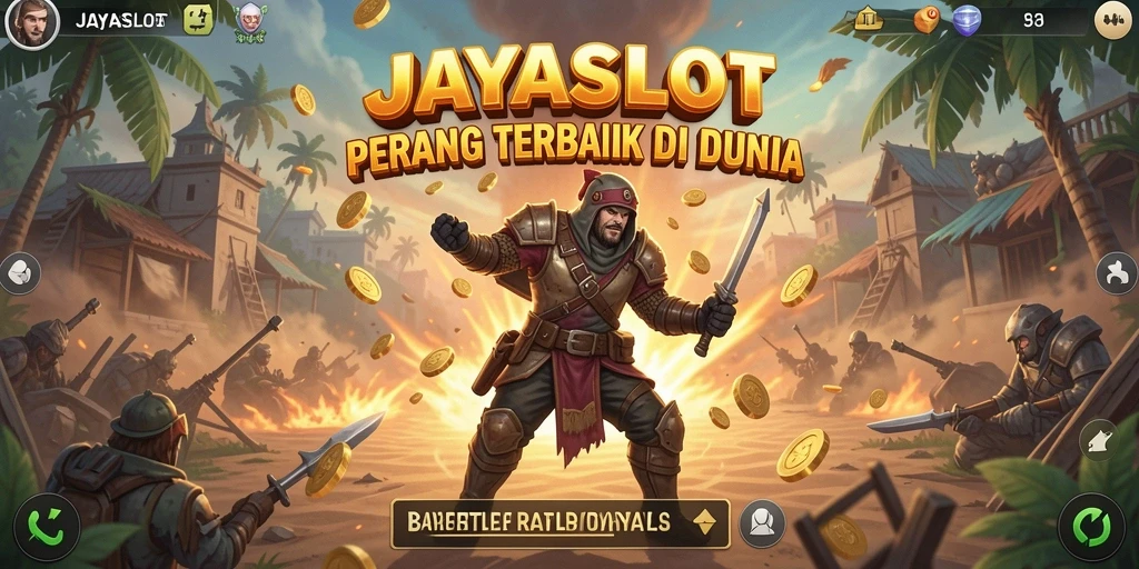 Tangkapan layar gameplay intens di JAYASLOT dalam pertarungan Battle Royale.