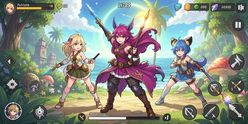 Screenshot menunjukkan aksi seru dalam gameplay Anime.
