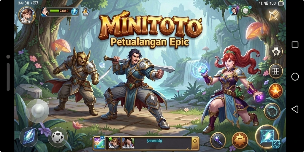 Screenshot menunjukkan aksi pertarungan mendebarkan dalam MINITOTO.