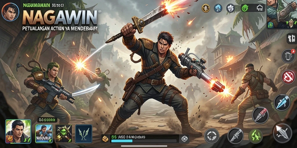 Gambaran gameplay NAGAWIN yang intens dan menegangkan.