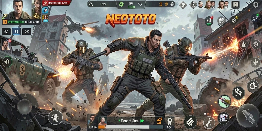 Tangkapan layar NEOTOTO menunjukkan pertempuran seru dan aksi cepat.