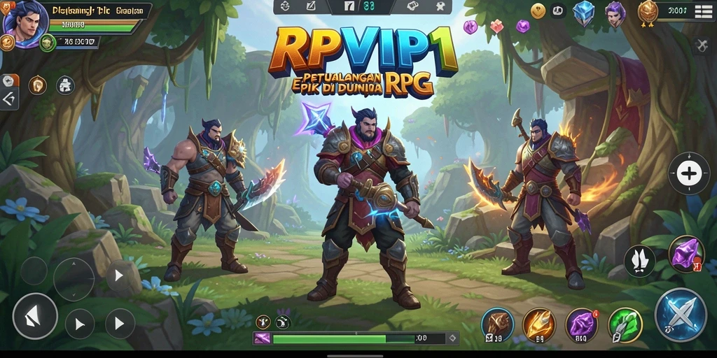 Screenshot utama RPVIP1 menampilkan aksi seru dalam pertarungan RPG.